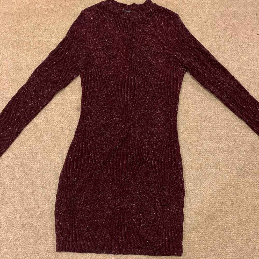 Windsor Fitted Dark Purple Dress with Sparkles